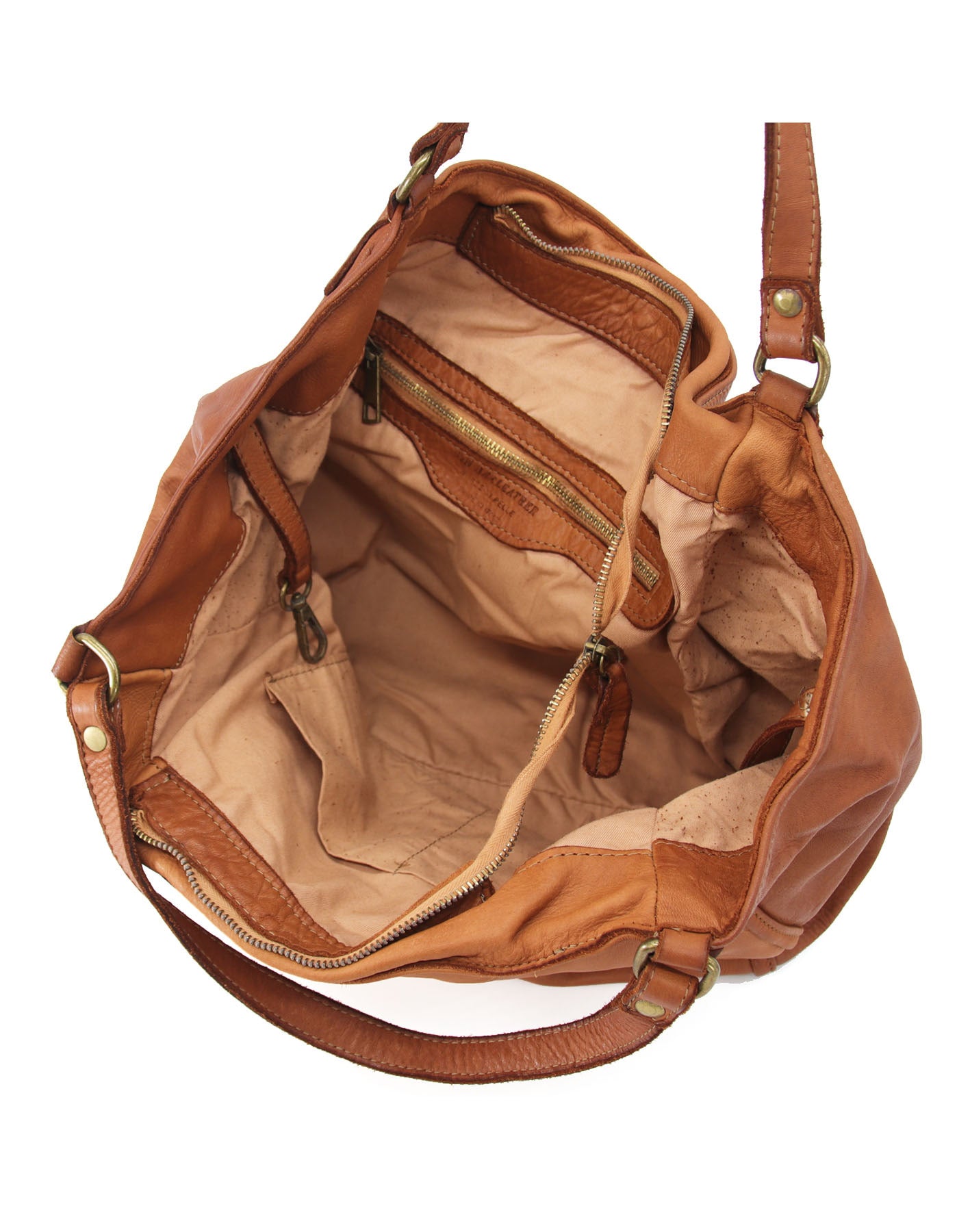 HOBO FACILE ● Grand sac à main shopper en cuir avec fermeture éclair pour femmes. 