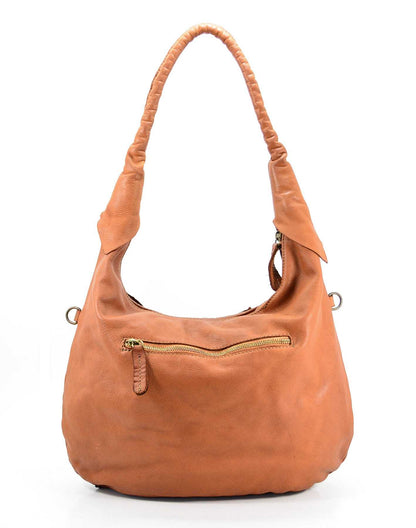 FLORI HOBO● Damen Schultertasche aus italienischem Leder mit aufgenähtem Blumenmotiv. Sacktaschen.com