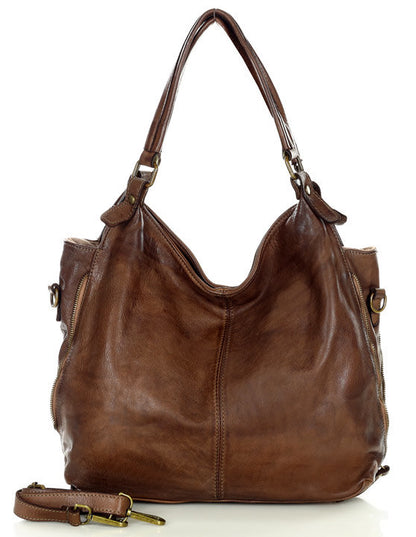 braun (express) HOBO VINTAGE™ Hobo-Bag Beuteltasche Damen aus echt Leder Sacktaschen.com