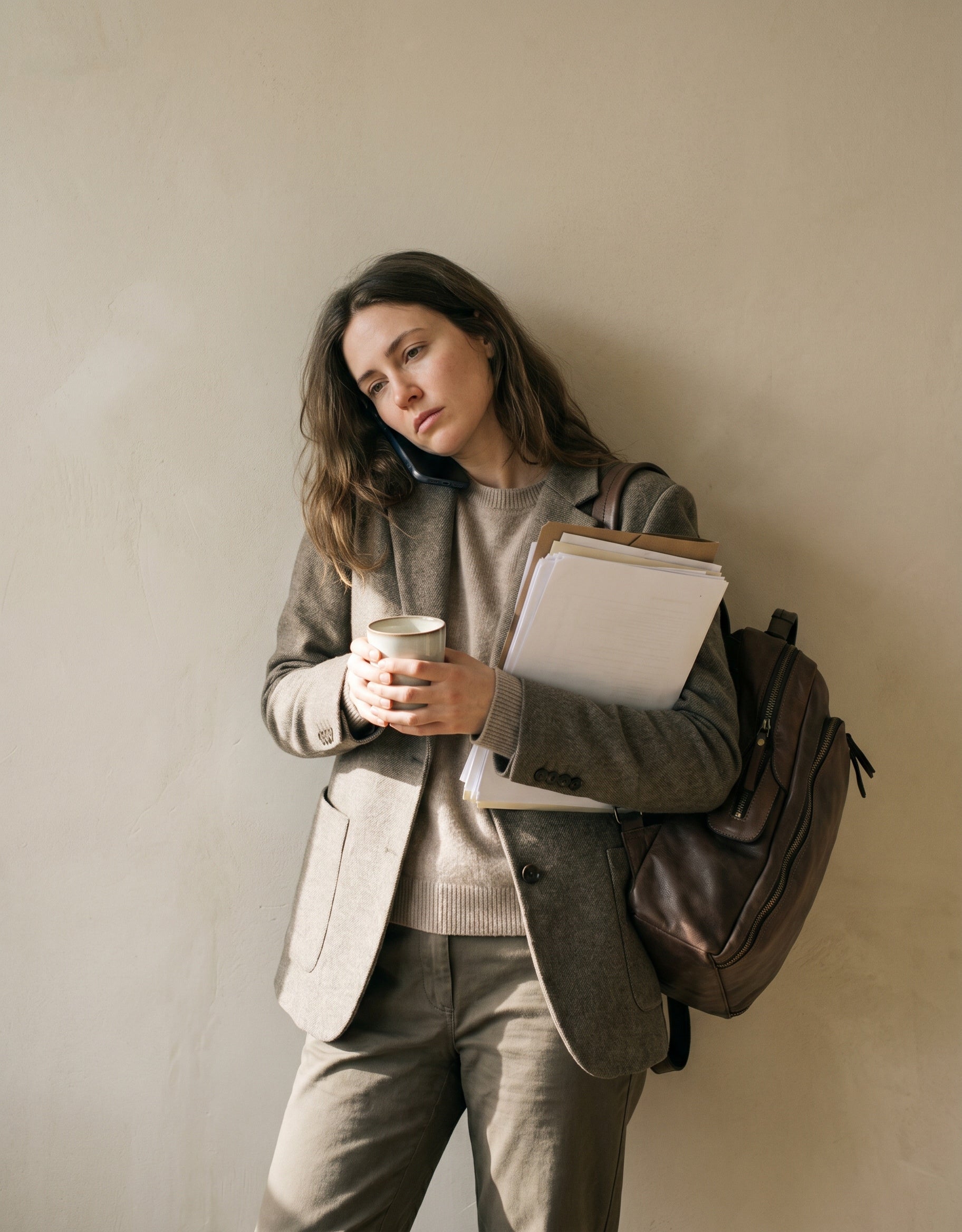 PORTICI● Leder Laptop City Rucksack Vintage für Damen und Herren mit Reißverschlusstaschen Sacktaschen.com