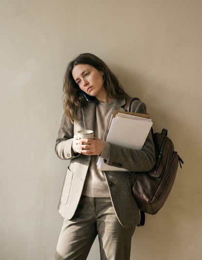 PORTICI● Leder Laptop City Rucksack Vintage für Damen und Herren mit Reißverschlusstaschen Sacktaschen.com