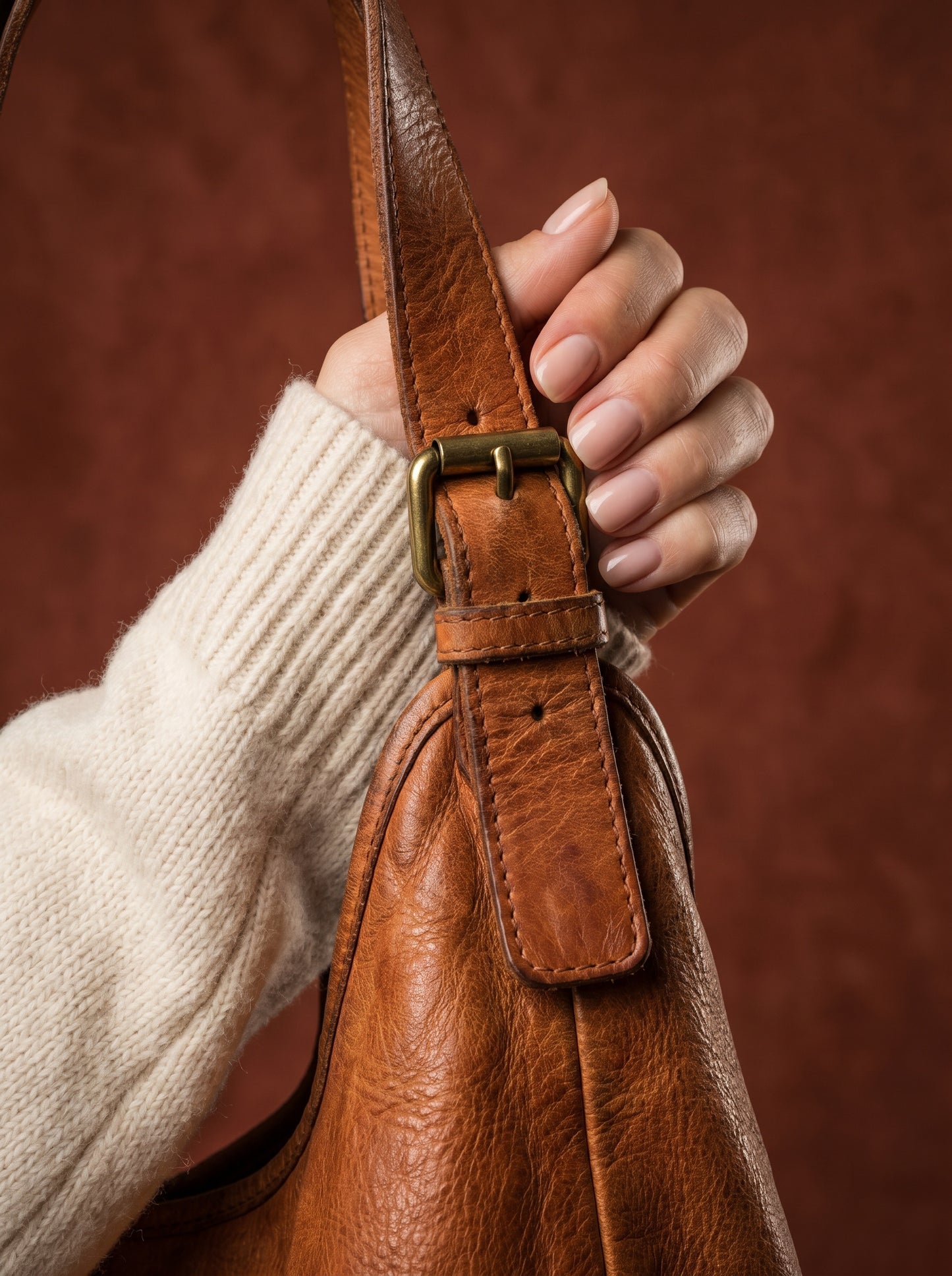 HOBO● Große Damen Beuteltasche Aus italienischem Leder. Zwei-Kammer-Beutel. Sacktaschen.com