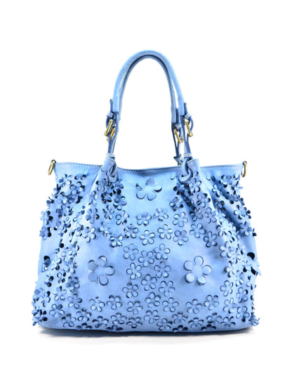 FIORINO● Leather bag handbag for women made of Italian leather with floral pattern