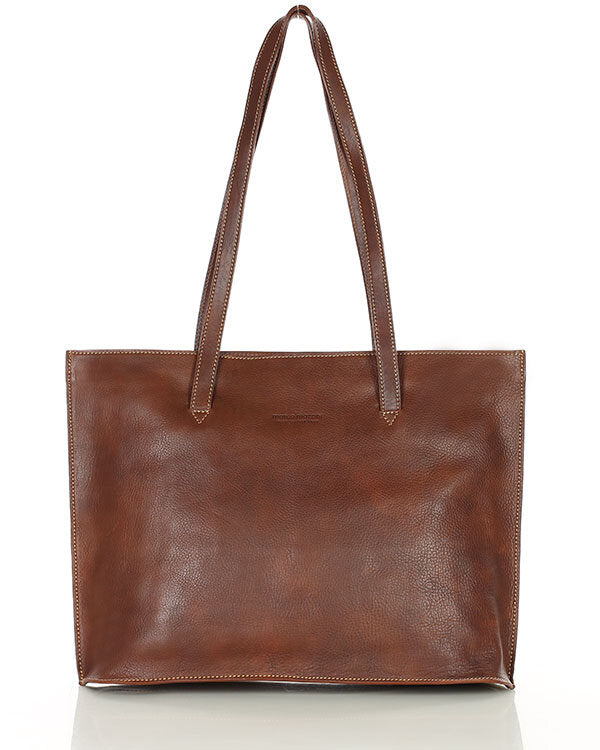 TOTE BUSINESS Elegante Leder Henkeltasche mit hohen Griffen