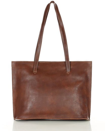 TOTE BUSINESS Elegant leather handbag with high handles