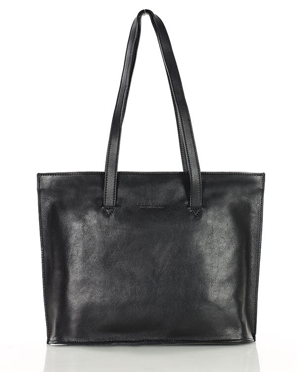 TOTE BUSINESS Elegante Leder Henkeltasche mit hohen Griffen