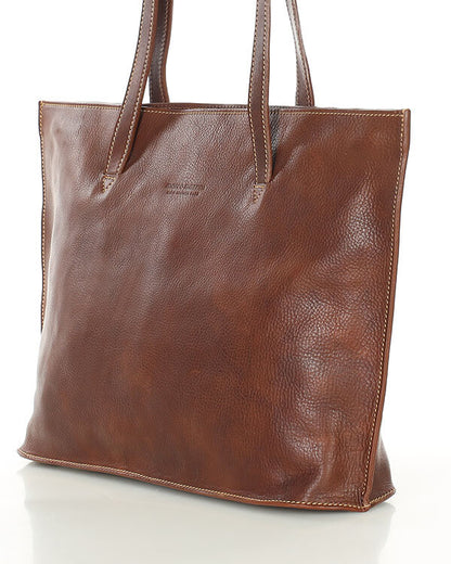 TOTE BUSINESS Elegante Leder Henkeltasche mit hohen Griffen