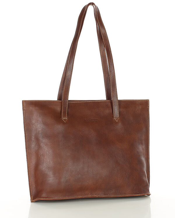 TOTE BUSINESS Elegante Leder Henkeltasche mit hohen Griffen