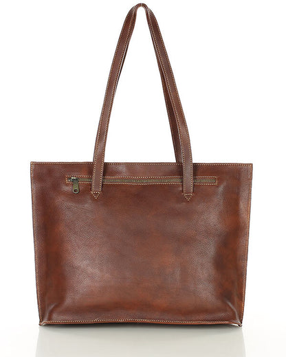 TOTE BUSINESS Elegante Leder Henkeltasche mit hohen Griffen