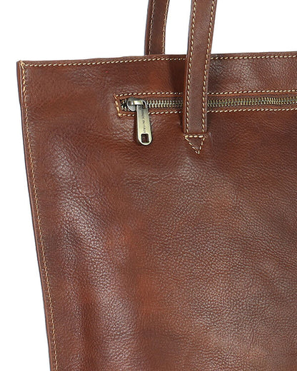 TOTE BUSINESS Elegante Leder Henkeltasche mit hohen Griffen