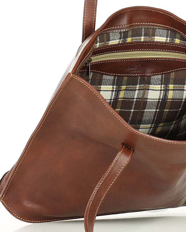 TOTE BUSINESS Elegante Leder Henkeltasche mit hohen Griffen