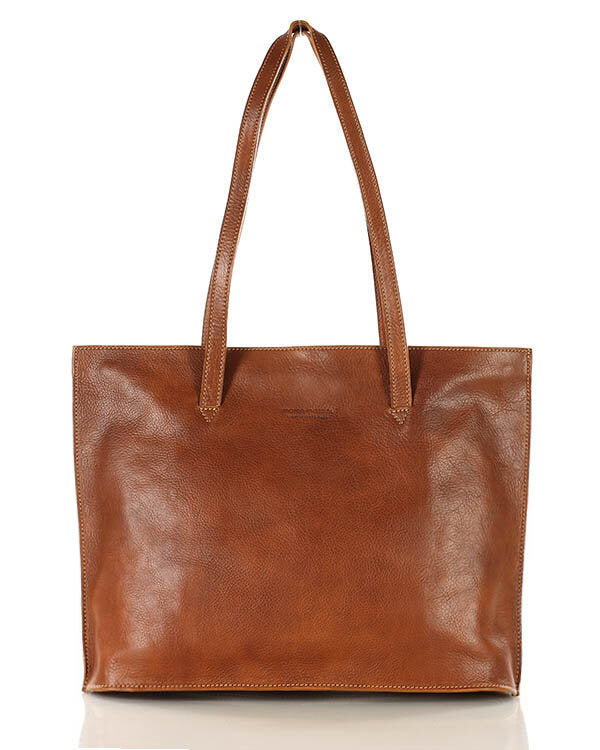 TOTE BUSINESS Elegante Leder Henkeltasche mit hohen Griffen