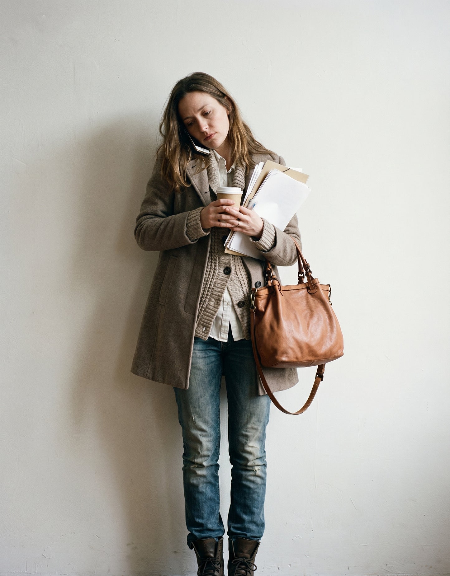 CESTINO 3● Glatte Damenhandtasche Umhängetasche aus weiches Leder XL - mit Reißverschluss Sacktaschen.com