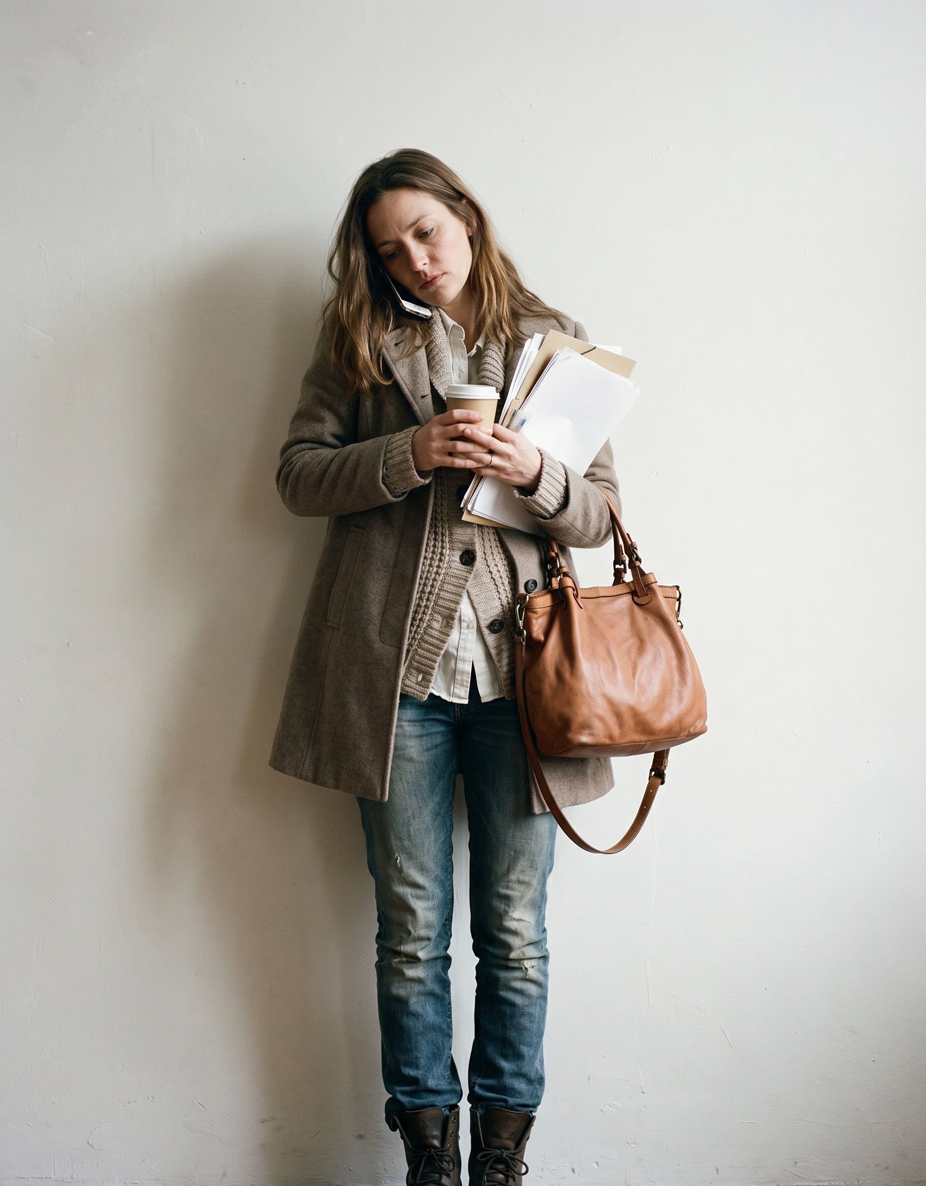 CESTINO 3● Glatte Damenhandtasche Umhängetasche aus weiches Leder XL - mit Reißverschluss Sacktaschen.com