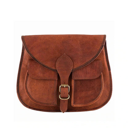 CLAUDINE VINTAGE Handmade leather shoulder bag crossbody for women