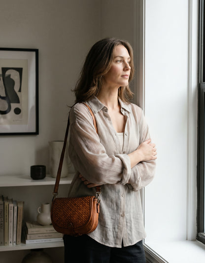ROSALINE S● Mini Umhängetasche aus Leder für Damen – Handgefertigte Crossbody-Tasche Sacktaschen.com