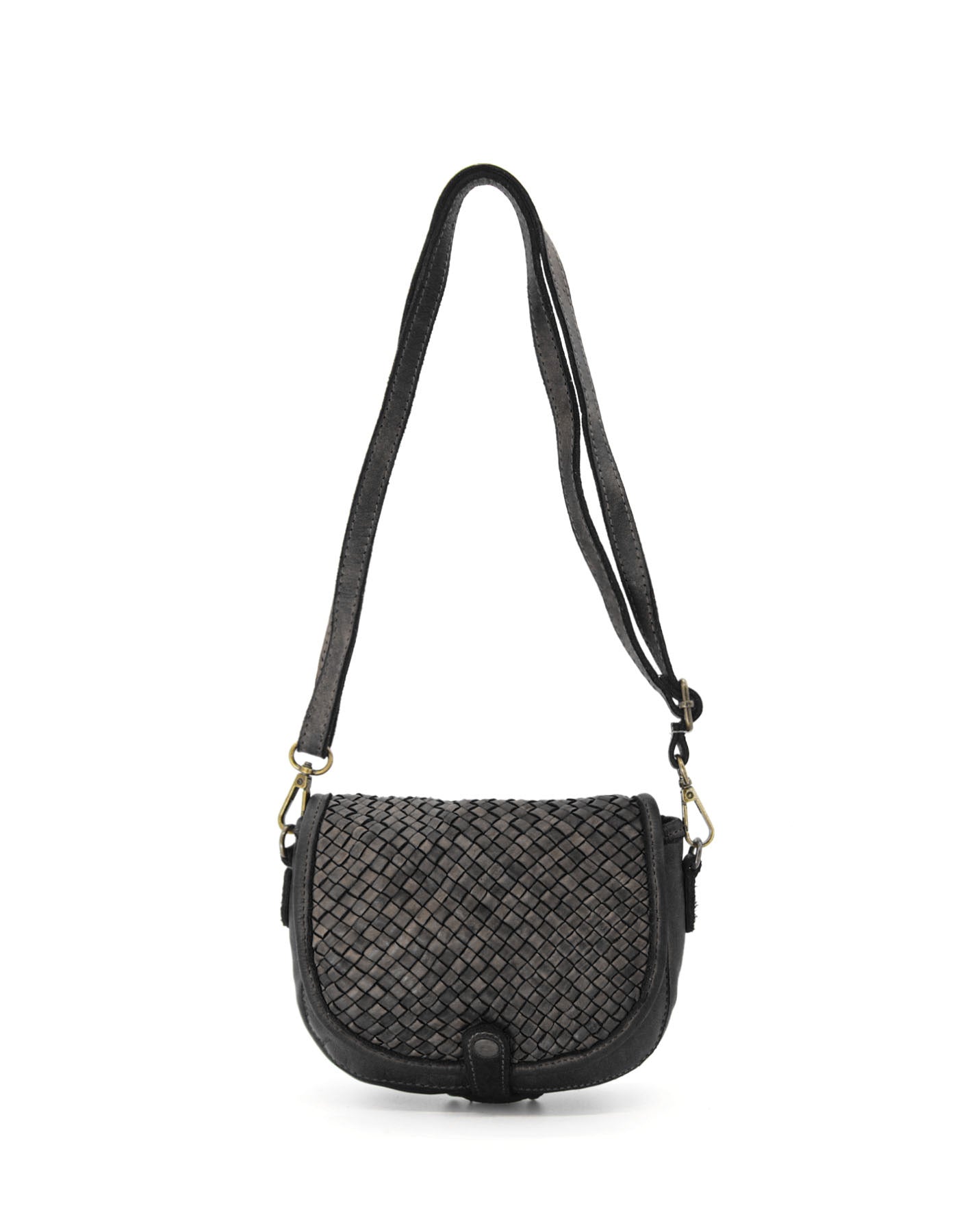 Schwarz ROSALINE S● Mini Umhängetasche aus Leder für Damen – Handgefertigte Crossbody-Tasche Sacktaschen.com