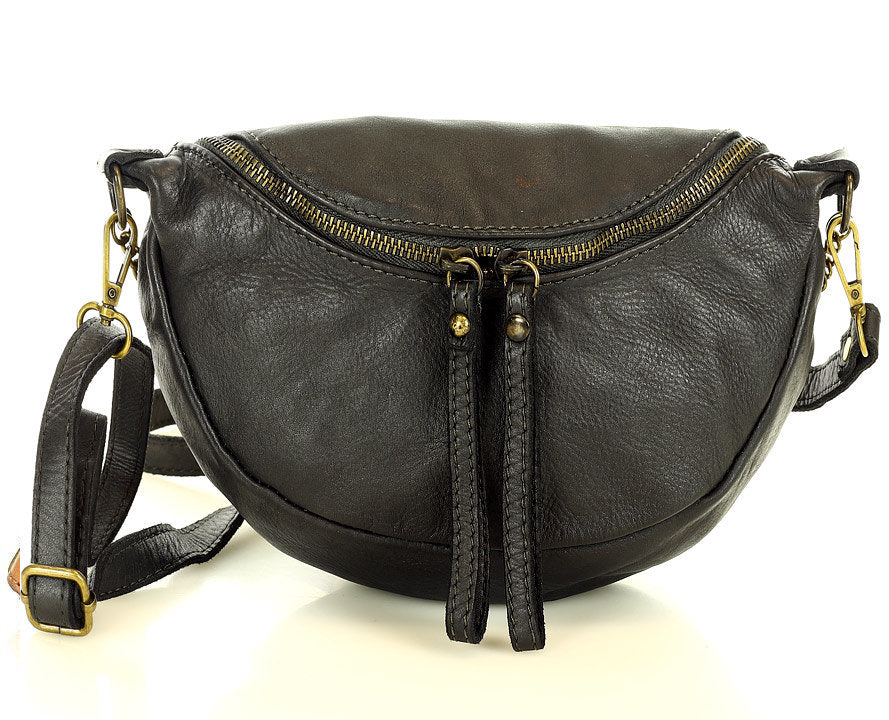 Schwarz leder-bauchtasche-gurteltasche-schwarz-damen-N1V163_1 Sacktaschen.com