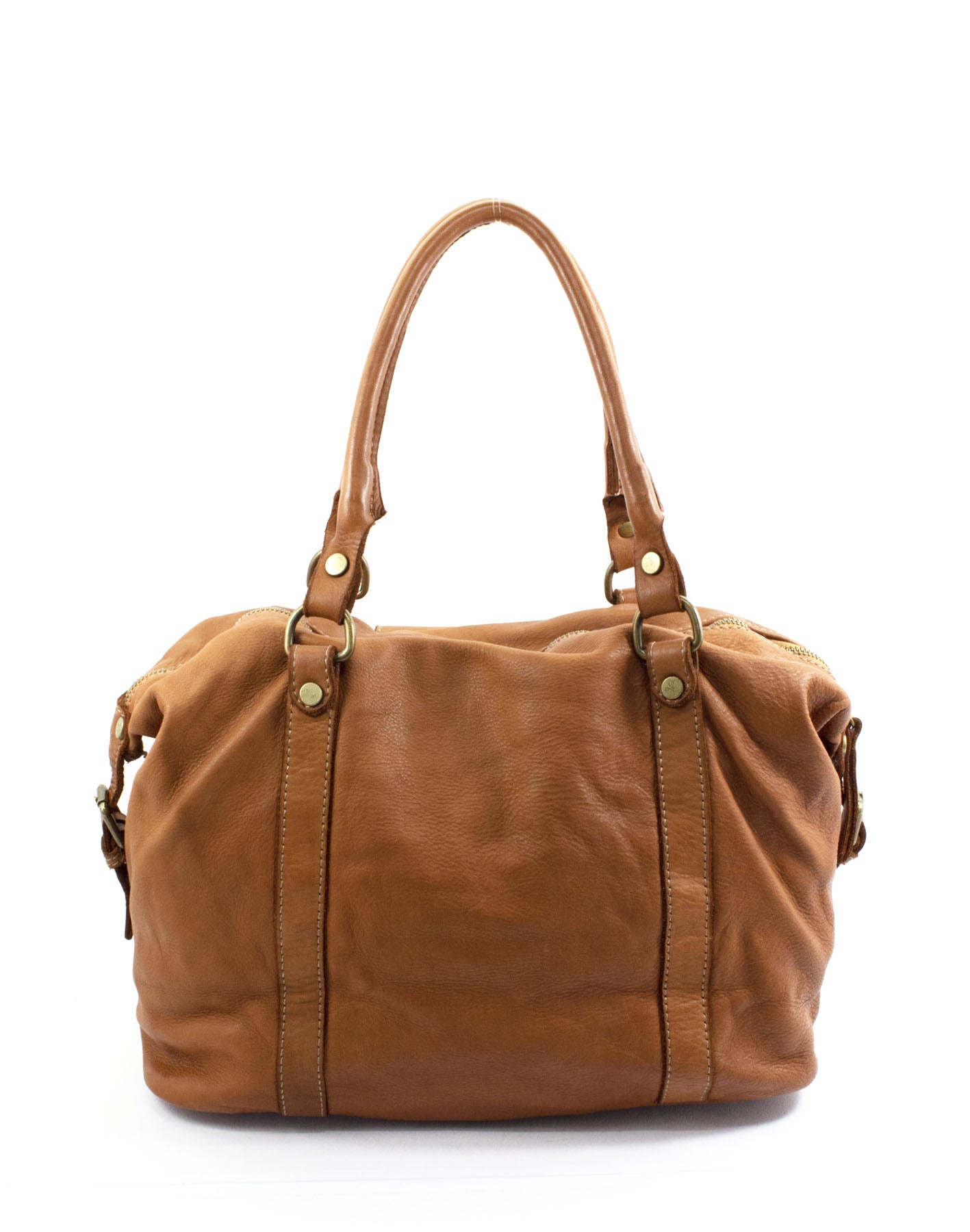 BOHO● Damen Bowling-Schultertasche aus italienischem Leder - BOHO Still Sacktaschen.com