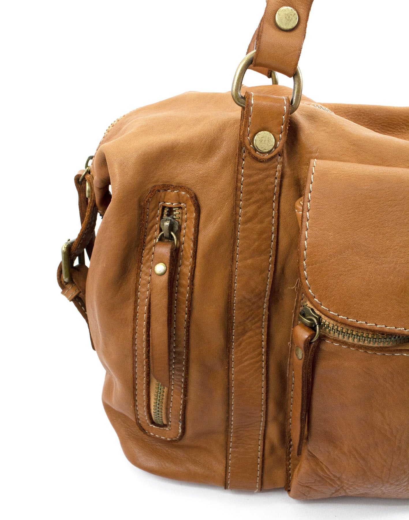 BOHO● Damen Bowling-Schultertasche aus italienischem Leder - BOHO Still Sacktaschen.com