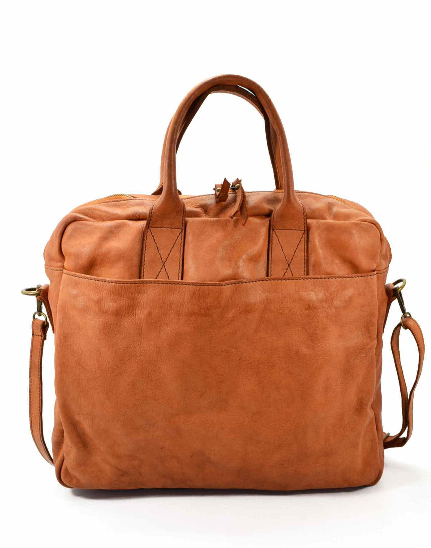 Hellbraun (cognac) APPELLO● Italienische Leder Businesstasche Laptoptasche für Damen und Herren Sacktaschen.com