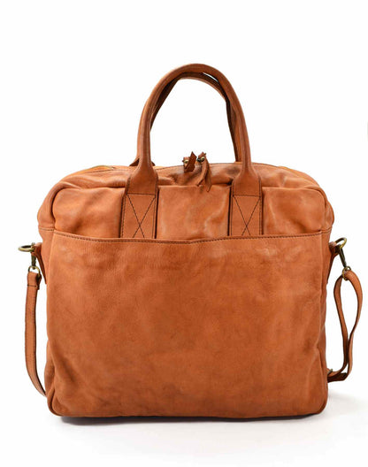 Hellbraun (cognac) APPELLO● Italienische Leder Businesstasche Laptoptasche für Damen und Herren Sacktaschen.com