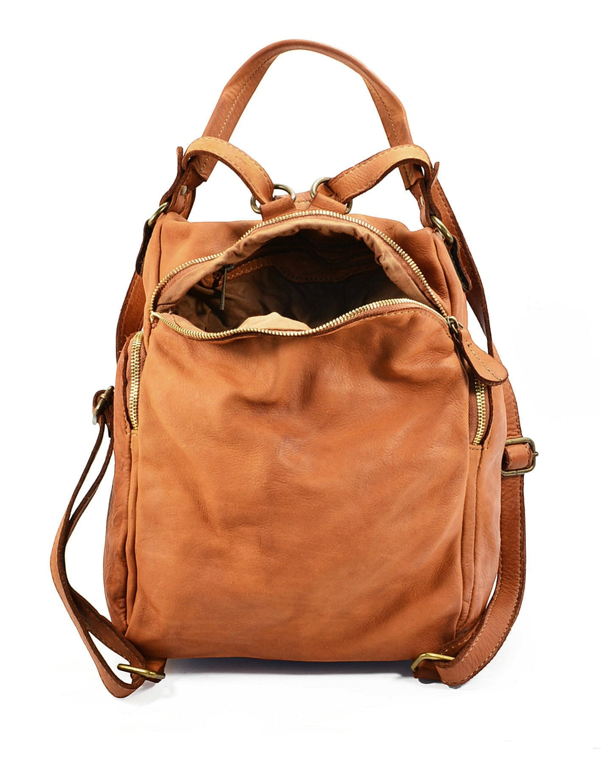 (EXPRESS) URBINO● 2-in-1 Leder City Rucksack Vintage für Damen und Herren mit mehreren Taschen Sacktaschen.com