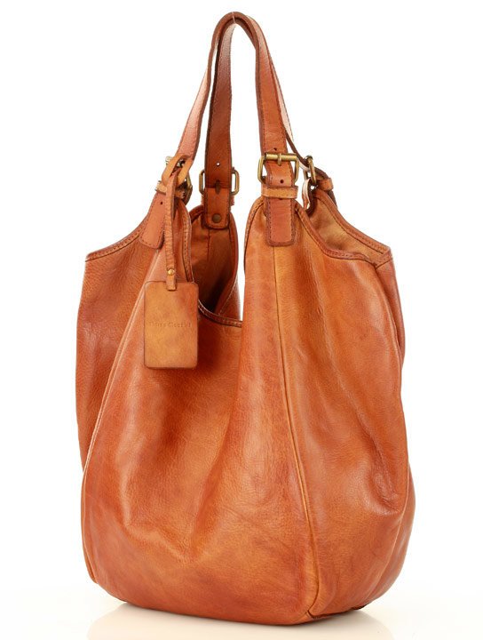 HOBO● Large ladies pouch bag made from Italian leather. Two-compartment bag