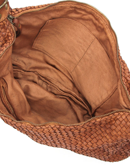 Geräumiges Innenfach der MONERA HOBO XL Hobo-Tasche für Damen mit Baumwollfutter