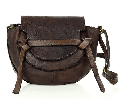 SICILIANA Kleine Leder Umhängetasche Crossbody für Damen Braun