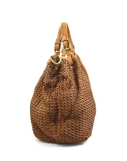Große italienische Lederhandtasche mit Schulterriemen