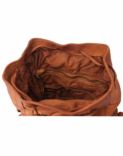 (express) APPIA XL● Large Classic Vintage Leather Backpack with Flap Unisex in Soft Italian Leather