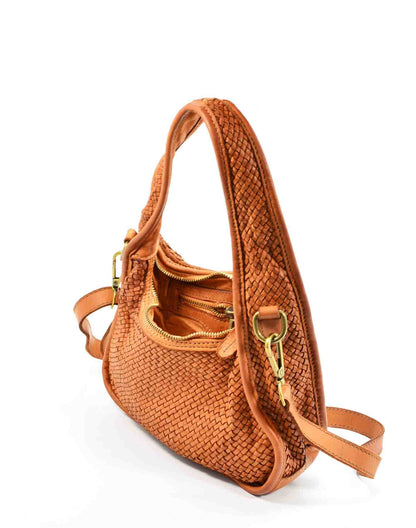 MATTI● Geflochtene Schultertasche Leder Damen – Stilvolle 3-in-1 Flexibilität Sacktaschen.com