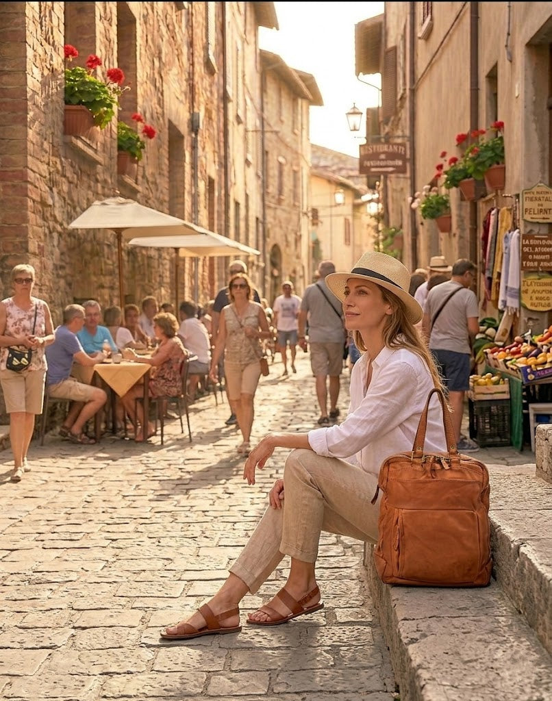 BORGO● Lederrucksack mit Laptopfach – Wandelbarer 2-in-1 Business Rucksack & Aktentasche aus Echtleder Sacktaschen.com