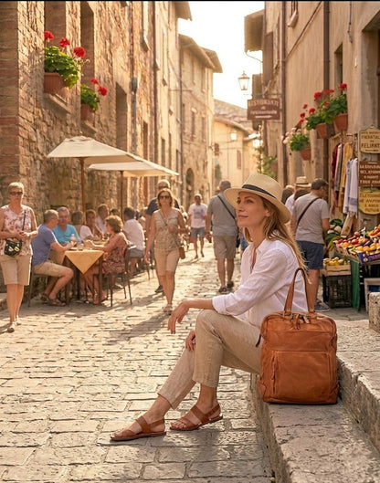 BORGO● Lederrucksack mit Laptopfach – Wandelbarer 2-in-1 Business Rucksack & Aktentasche aus Echtleder Sacktaschen.com