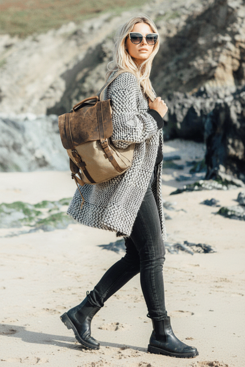 VINTAGE TAR 3 canvas backpack with genuine leather for men and women