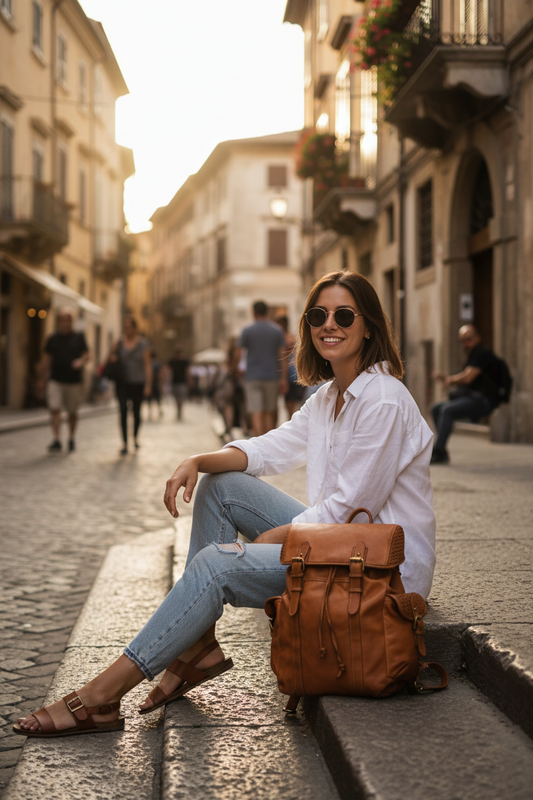 APPIA XL● Lederrucksack für Damen & Herren: Großer Vintage-Klassiker aus italienischen Leder Sacktaschen.com