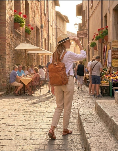 BORGO● Lederrucksack mit Laptopfach – Wandelbarer 2-in-1 Business Rucksack & Aktentasche aus Echtleder Sacktaschen.com