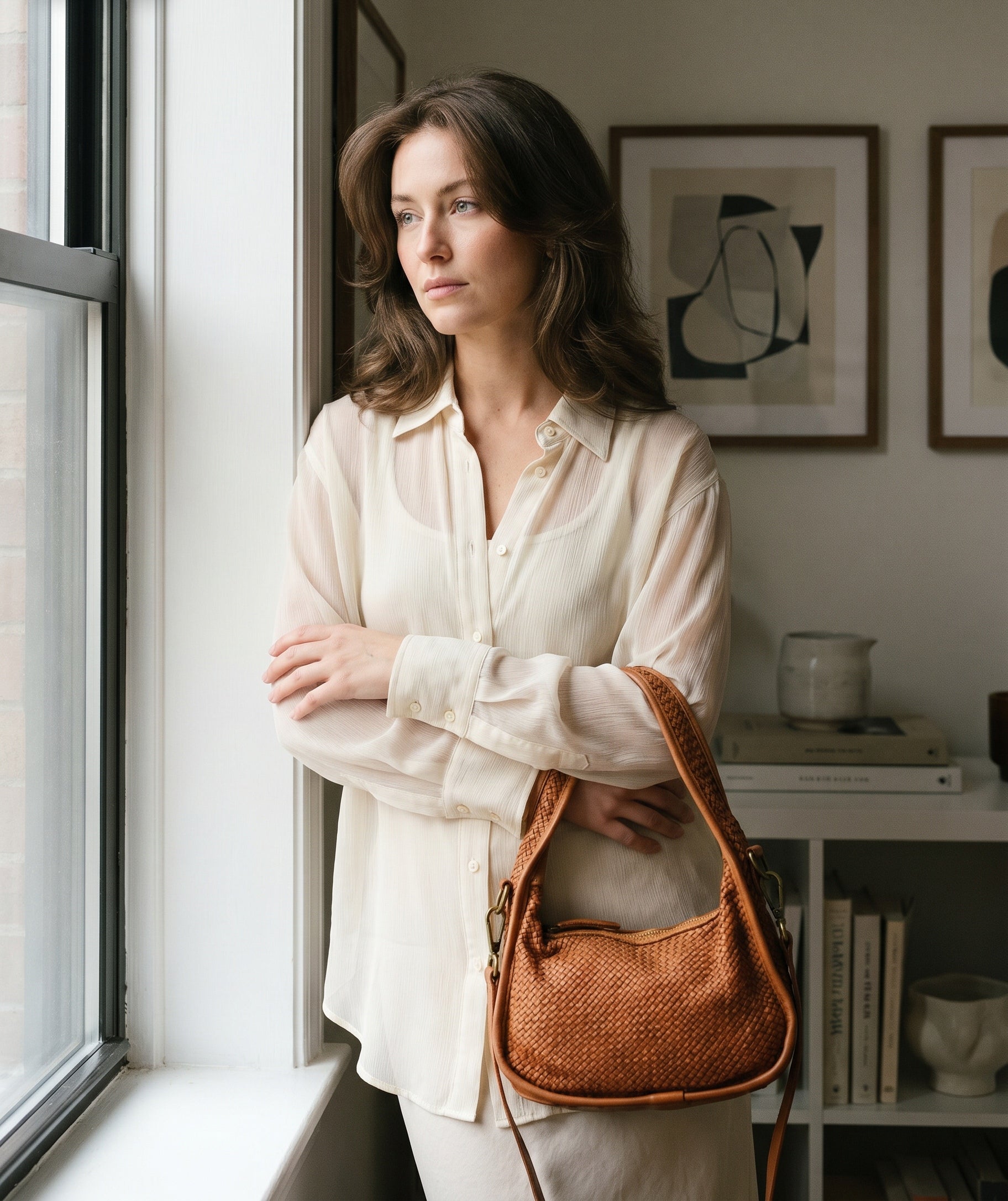 MATTI● Geflochtene Schultertasche Leder Damen – Stilvolle 3-in-1 Flexibilität Sacktaschen.com
