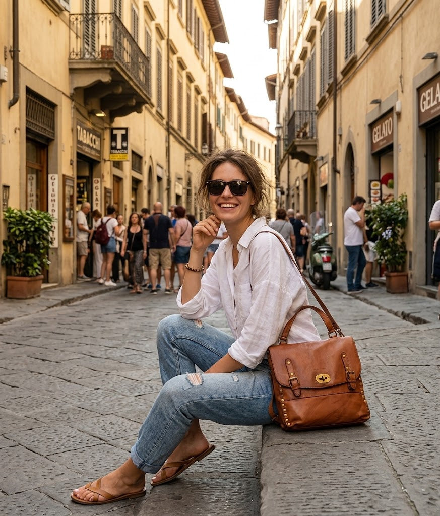 LECCIO – Women’s 2-in-1 Leather Backpack with Studs