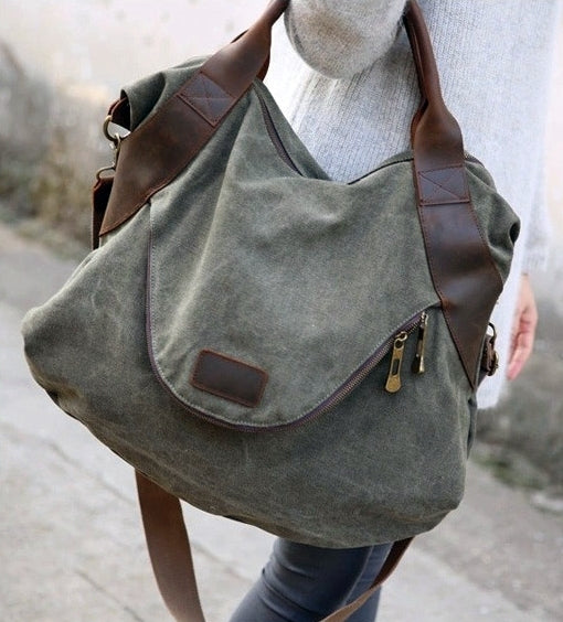VANQUE™ ladies shoulder bag canvas canvas and leather shoulder bag