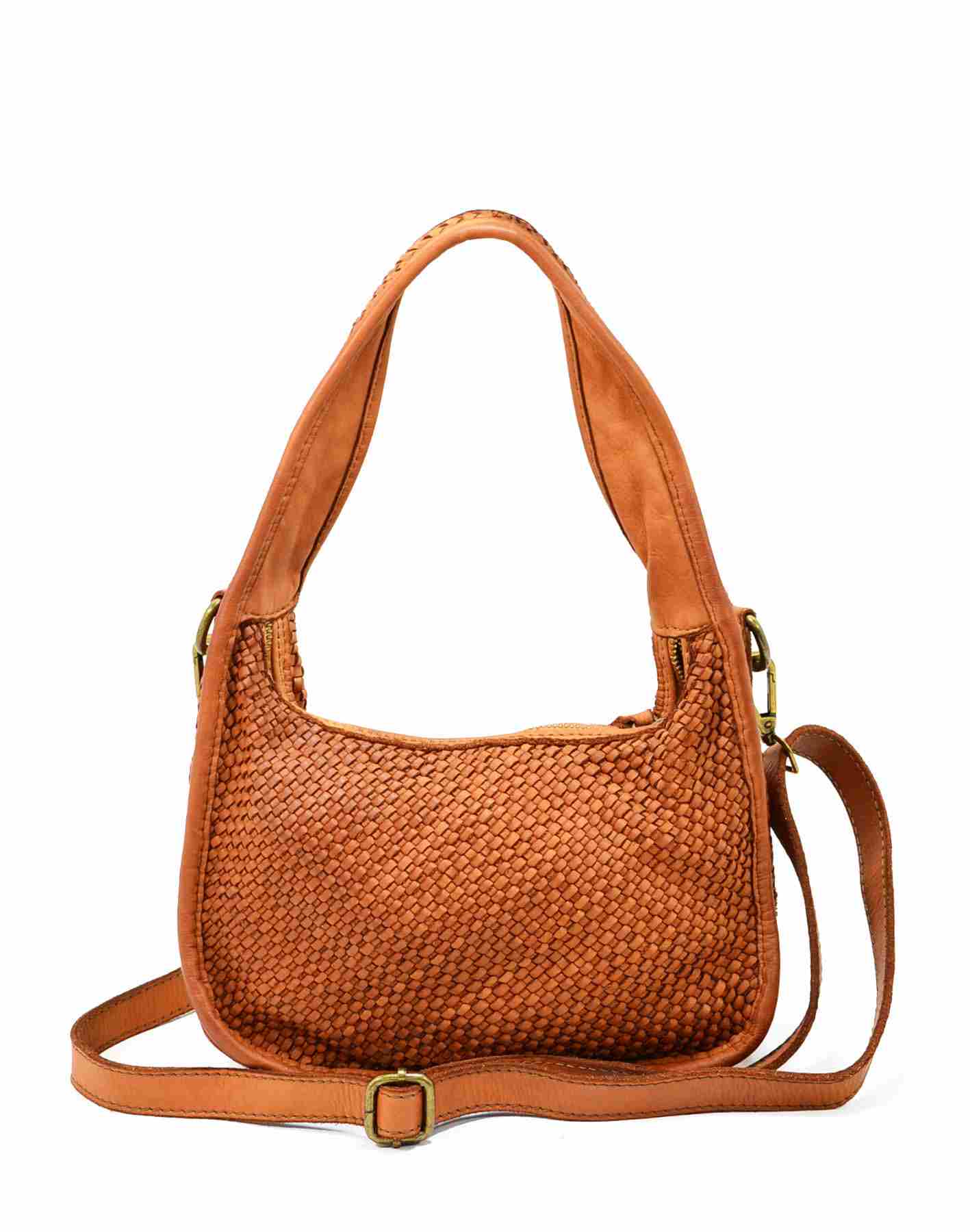 Sac cuir best sale tressé vintage