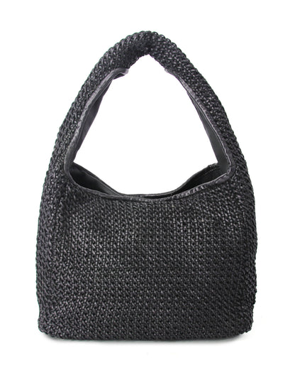 MOON 2 ● Sac d'épaule hobo moyen en cuir italien tressé