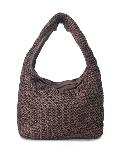 MOON 2 ● Sac d'épaule hobo moyen en cuir italien tressé