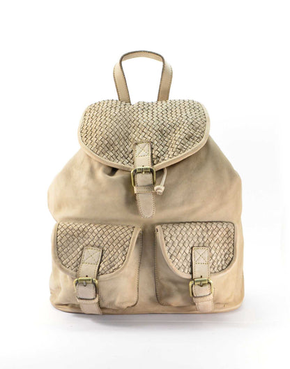 OUTLET. Classic leather flap backpack vintage brown black cognac for women and men - with drawstring - with flap - with front pockets - made of soft Italian genuine leather