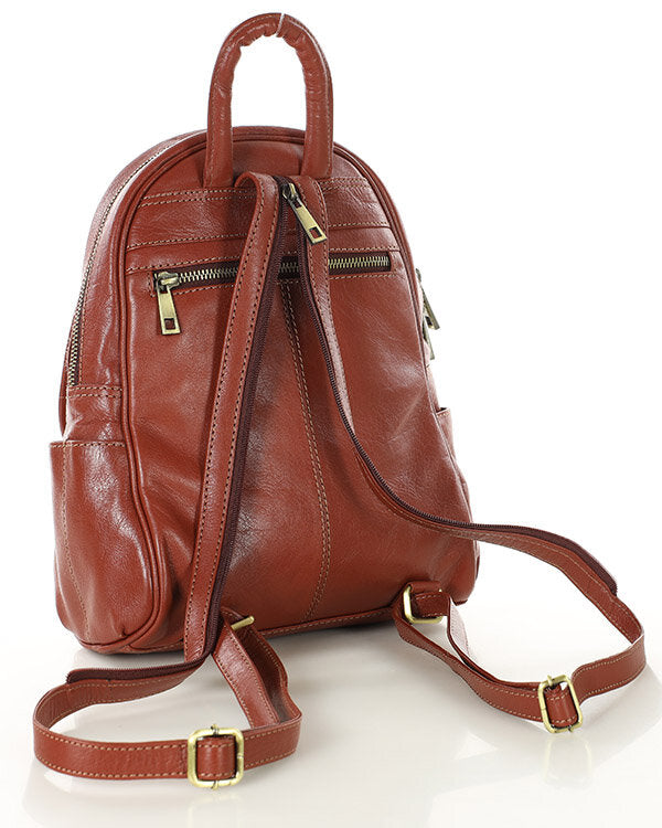 TUSCANY Petit sac à dos en cuir sac à dos de ville avec de nombreuses poches