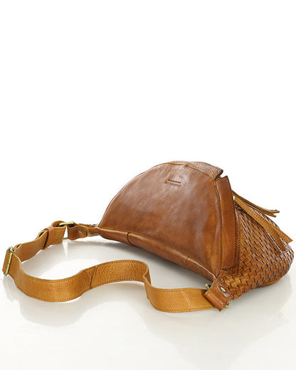 MOND 2 ● Large unisex bum bag - crossbag made of hand-woven genuine leather with zip.