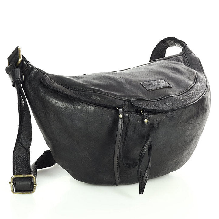 Large leather fanny pack bum bag fanny pack shoulder bag italian leather for women black brown with zipper. Bum bag cross body leather women s interchangeable strap Sacktaschen