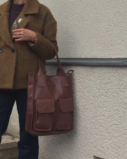 TOTE™ Henkeltasche aus echtem Leder
