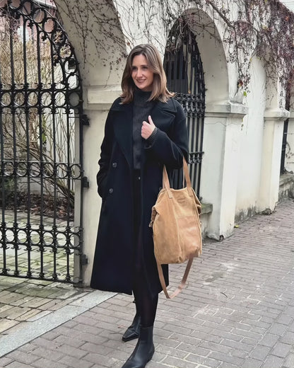 YOTTI WILD Große Wildleder Schultertasche Crossbody mit Reißverschluss